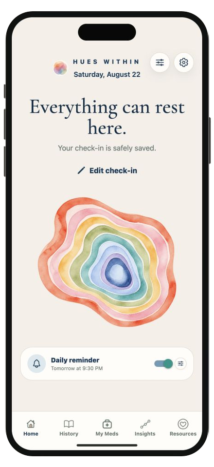 Home after a completed check-in
